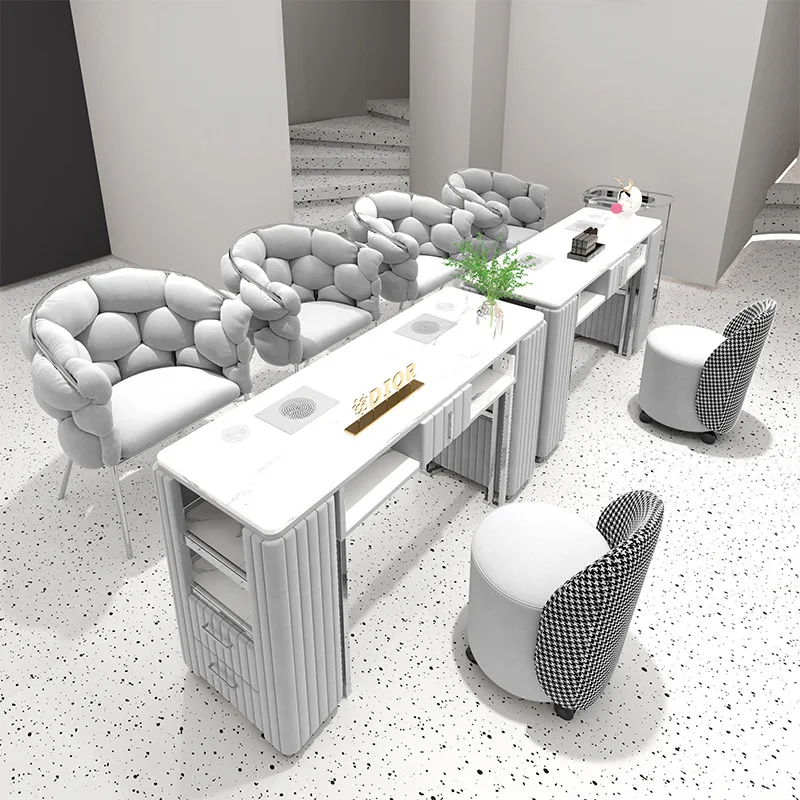 Fashion White Salon Manicure Table Modern Luxury Manicure Table for Nails