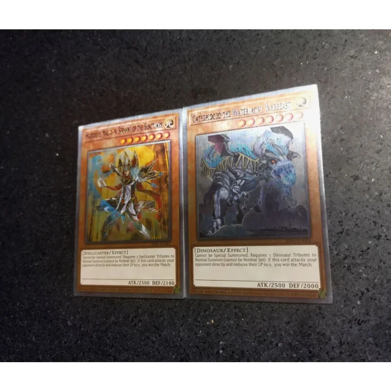 2PCS/SET YuGiOh Masterful Magician, Servant of The Sanctuary Self Made Refraction Flash Card Anime Classics Game Collection Card