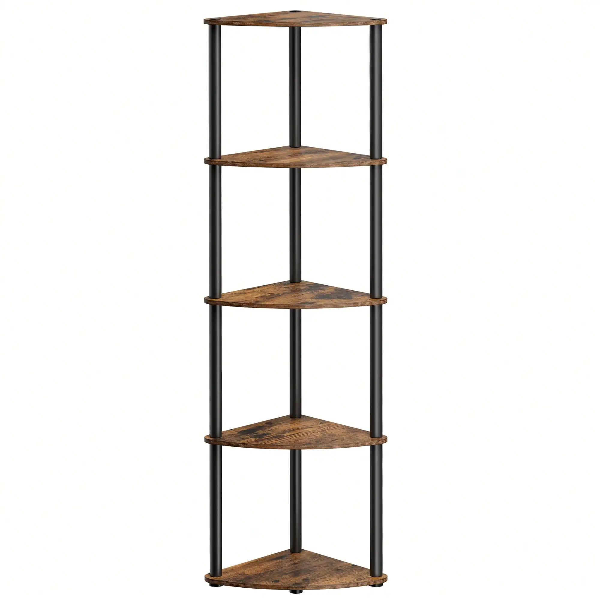 SONGMICS Superfast Toolless Assembly, Corner Shelf, 5-Tier Corner Standing Shelf, Corner Shelf Stand, Living Room, Bedroom, Kitchen, 15 X 10.6 X 54.7 Inches