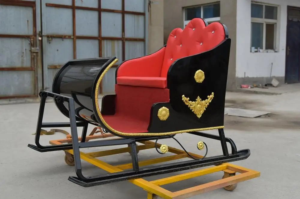 Cheap price horse drawn sled for snow ski Luxury Electric Royal Wedding Wagon Horse Carriage 4-Wheel Special Transportation Hors