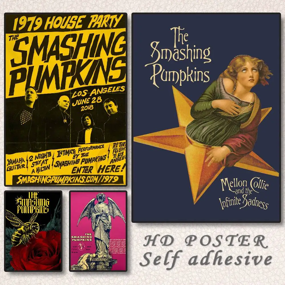 The Smashing Pumpkins Poster, selbstklebende Kunst, wasserfester Papieraufkleber, Kaffeehaus, Bar, Wohnheim, Wanddekoration