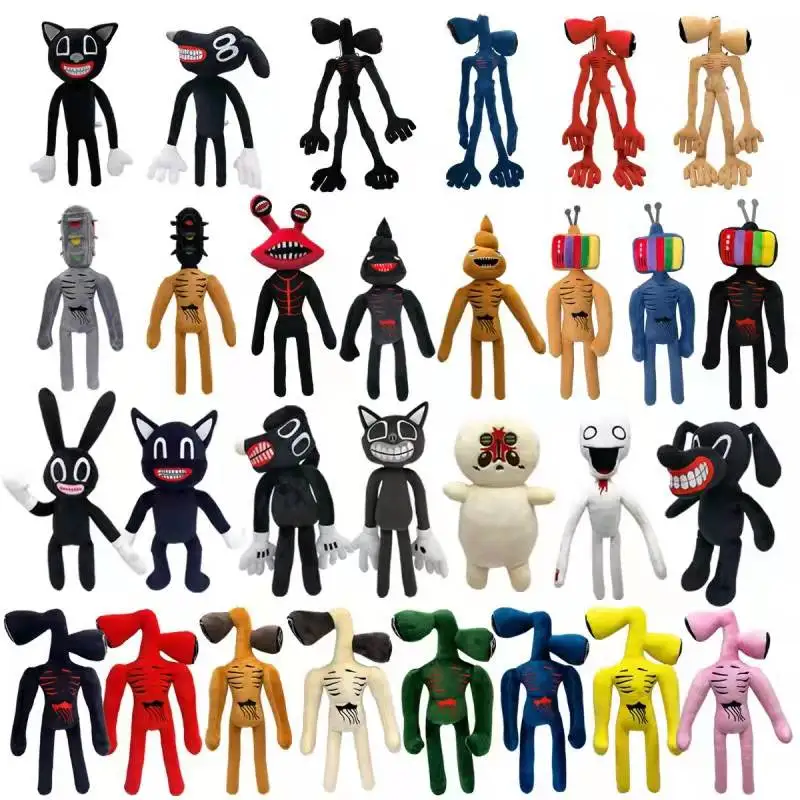 Wholesale Siren Head Plush Toy Rainbow Sirenhead Black Cat&Dog Plushie Doll Horror Character Peluche Stuffed Toys for Kids Gifts