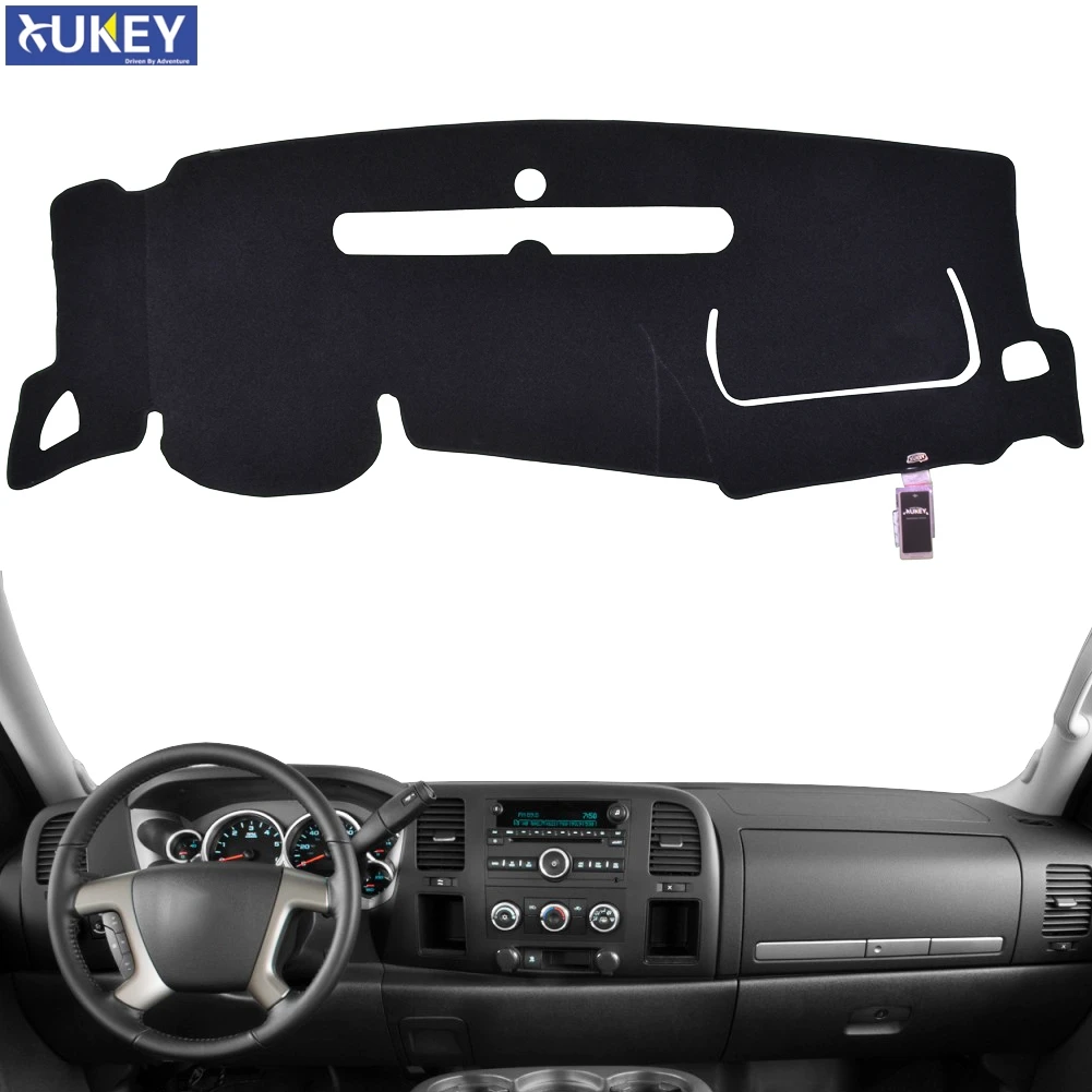 Xukey Dash Mat Dashmat Dashboard Cover Sun Shade Dash Board Cover Carpet For Chevrolet Silverado 1500 2007 - 2013 2 Glove Boxes