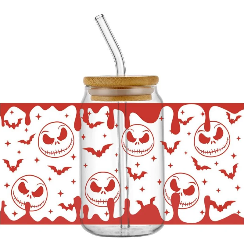 Miniso 3d uv dtf überträgt Aufkleber Death Killer Serie Aufkleber Cup Wrap für 16oz Libbey Brille DIY wasch bare Becher Aufkleber