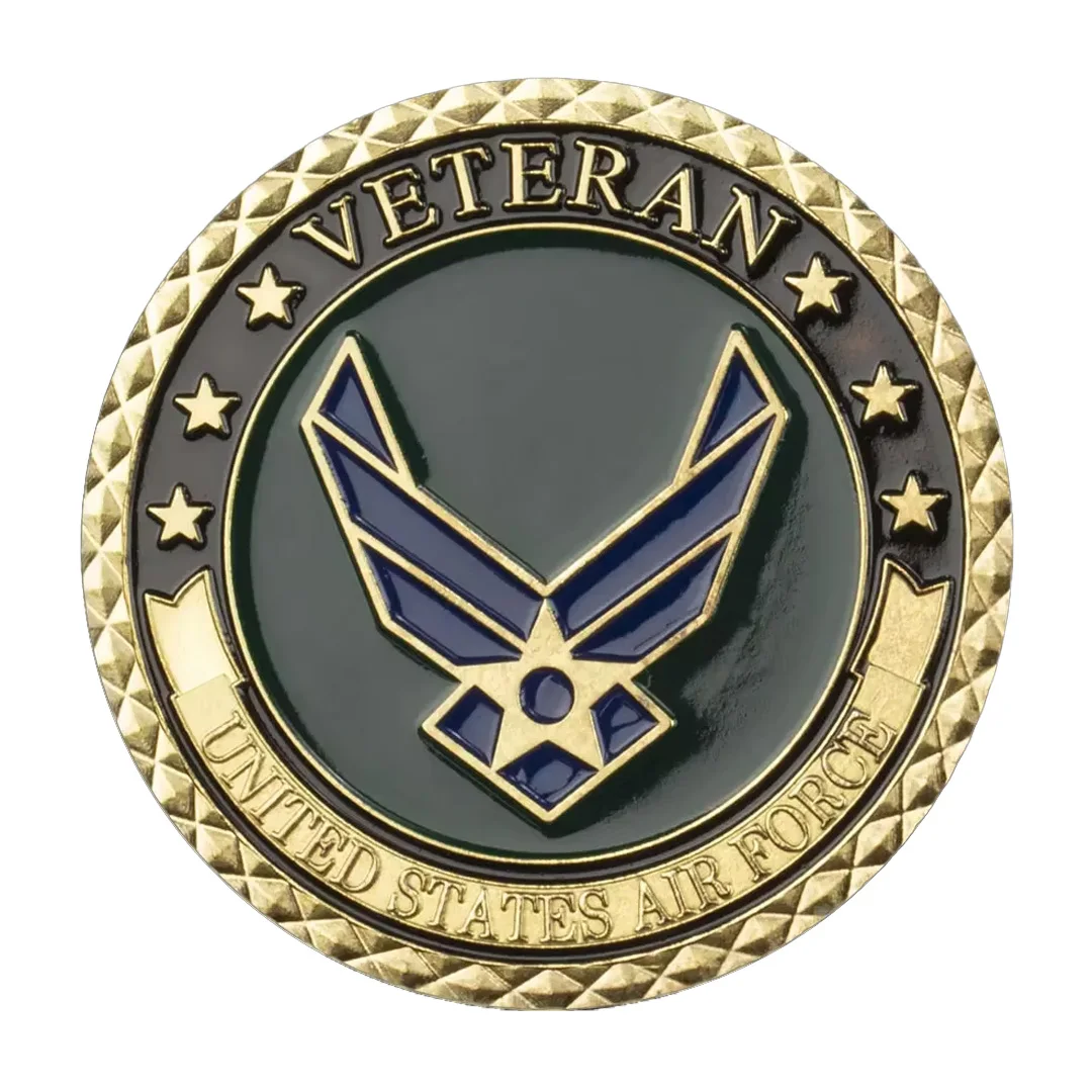 United States Air Force Veteran Souvenir Coin Gold Plated Honor Courage Commitment Commemorative Coins