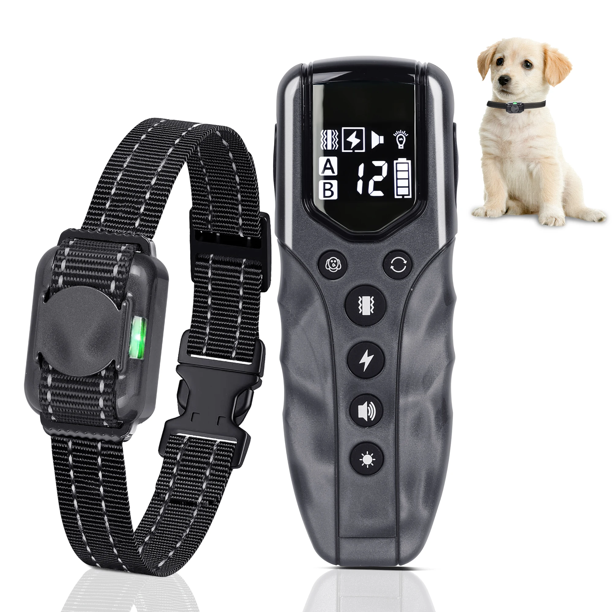 

Амортизирующий ошейник для маленьких собак — ошейник для дрессировки собак 2000 футов с пультом дистанционного управления для маленьких собак объемом 5–100 фунтов, водонепроницаемый перезаряжаемый воротник для электронных собак