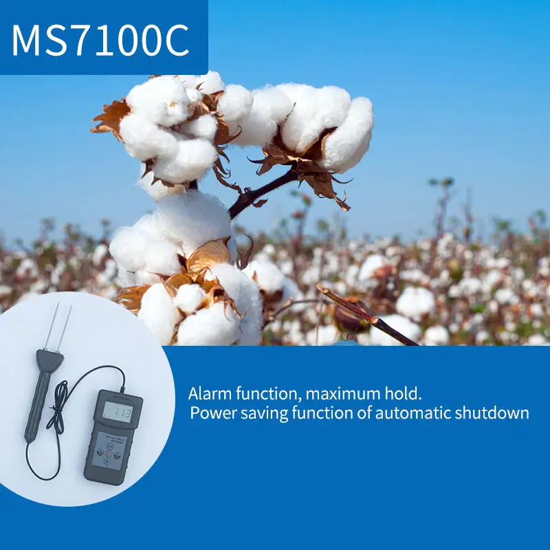 Cotton Yarn moisture Meter Testing Range 5%-40% with 80MM Pin type Sensor  MS7100C