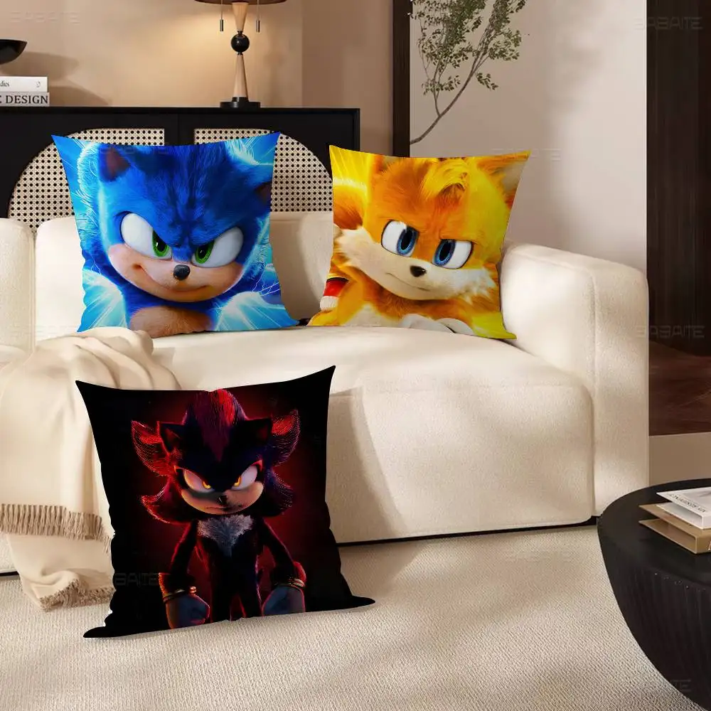Cartoon Game S-SoNiC-C R-RuMbLe-E Pillow Cushion Cover Pillowcase Living Room Sofa Home Decor Customized - view 4