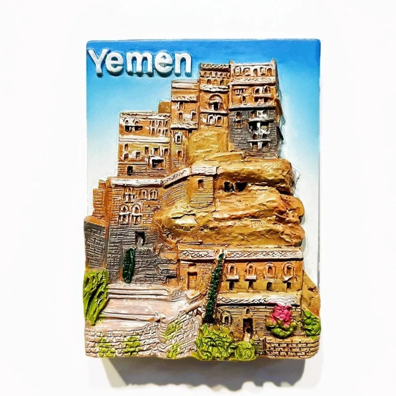 Republic of Yemen Fridge Magnets Middle East Travell Souvenirs Old Walled City of Shibam Fridge Stickers Birthday Gifts