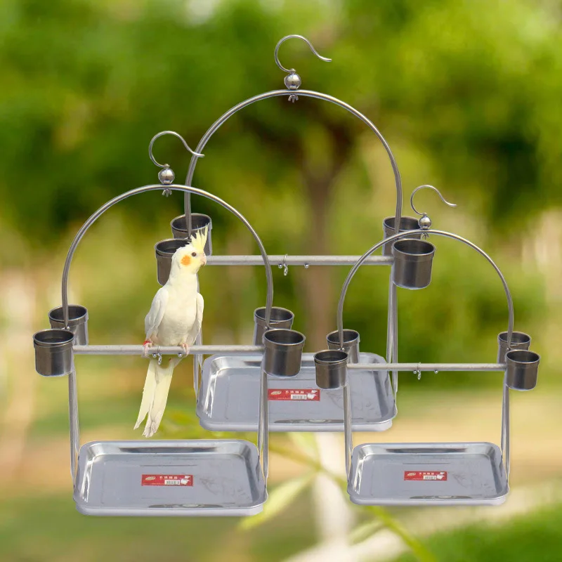 Stainless Steel Bird Stand, Parrot Bird Stand, Station Cage, Portable Parrot Stand