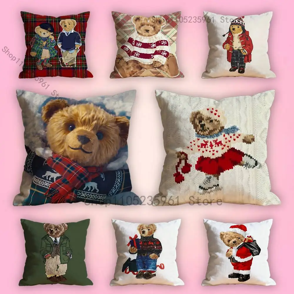 

Fashion Bear Cool Various Sizes Square Pillow Case For Car Home Bedchamber Decor Custom Valentine gift