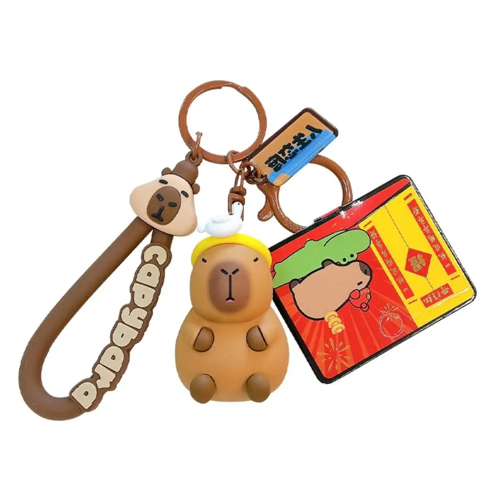 1 Pc PVC Capybara Key Chain Fashion Car Key Ring Charm Backpack Decoration Jewelry Accessories Student Birthday Gift