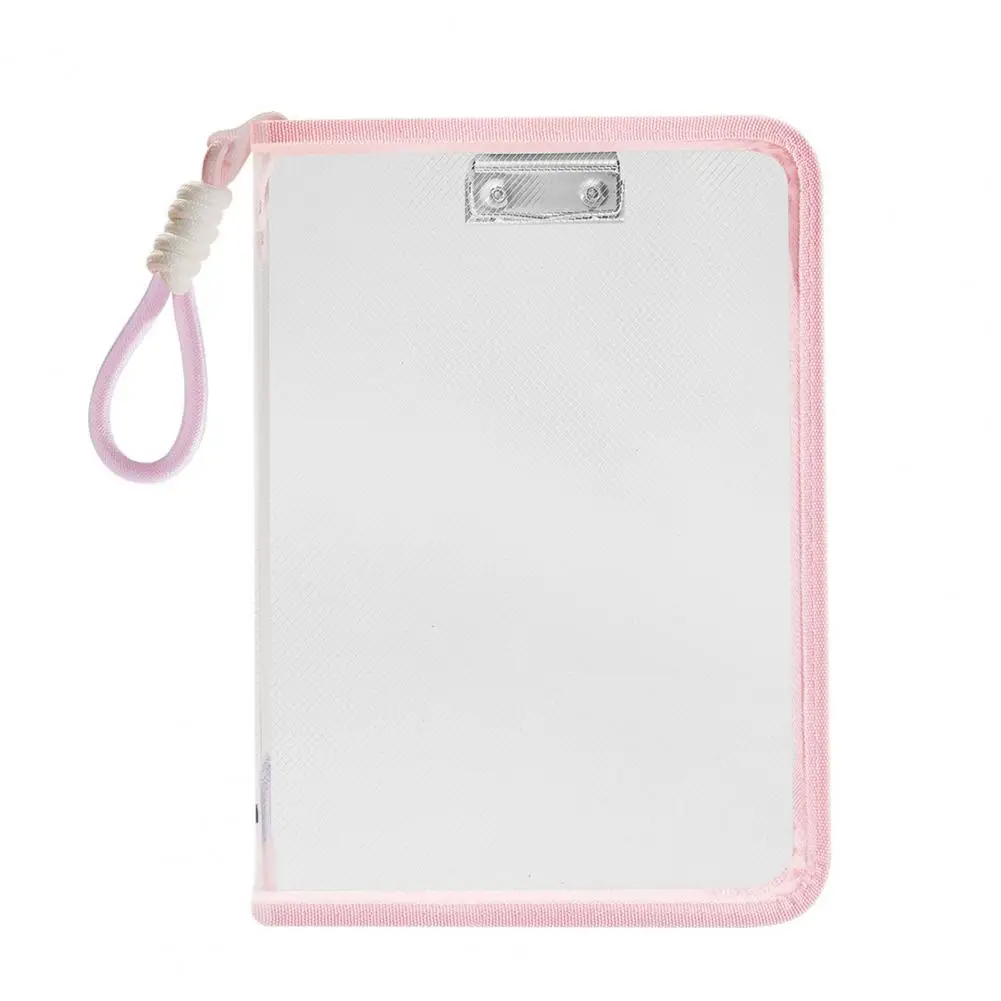แฟ้มเก็บกระเป๋า Lanyard แบบพกพากระเป๋าซิปโปร่งใสสําหรับ A4 ไฟล์ Handle Office School Organizer กระเป๋า