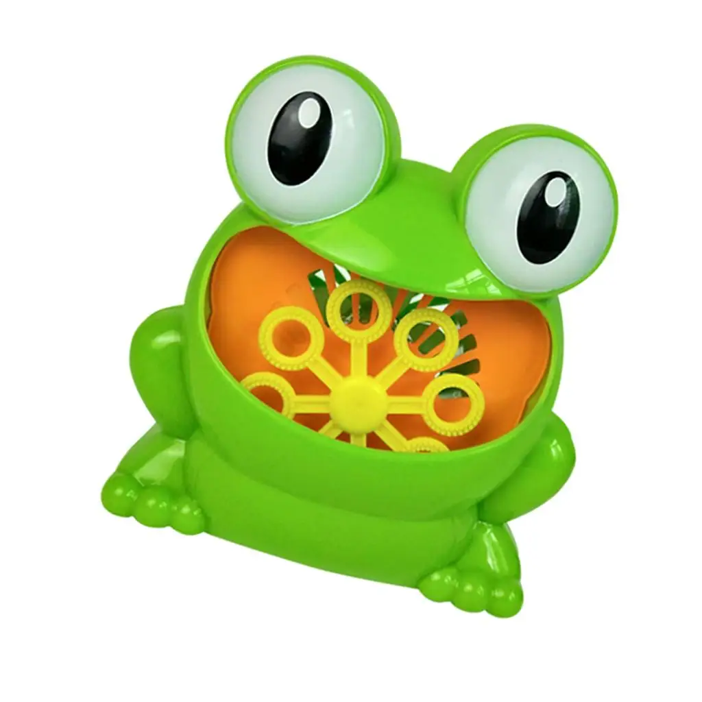 Portable Frog Automatic Bubble Blower Making Machine Camping Picnic Toys