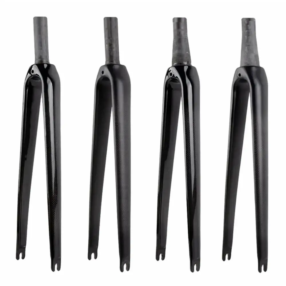 Bicycle Road Fork 700C Carbon Fiber Forks Road Bike Front Fork Quick Release 100x9mm V Brake Straight Tube / Tapered Tube