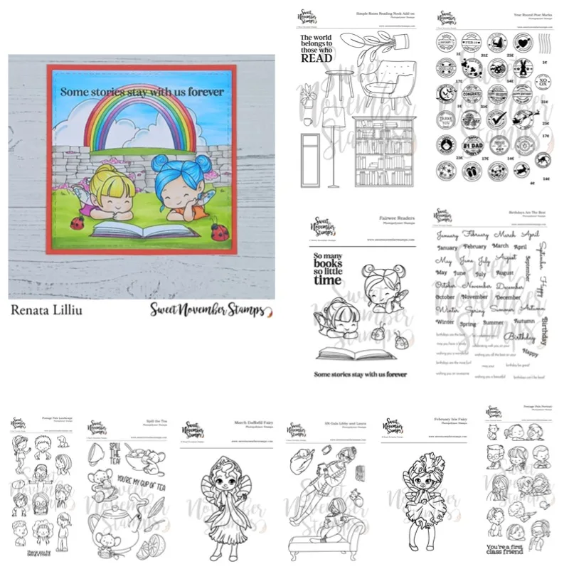 Tea SiliconeBirthdays Room Read Nook Fairy  Stamps Metal Cutting Dies Scrapbooking Stencil Photo Album Card DIY Paper Embossing