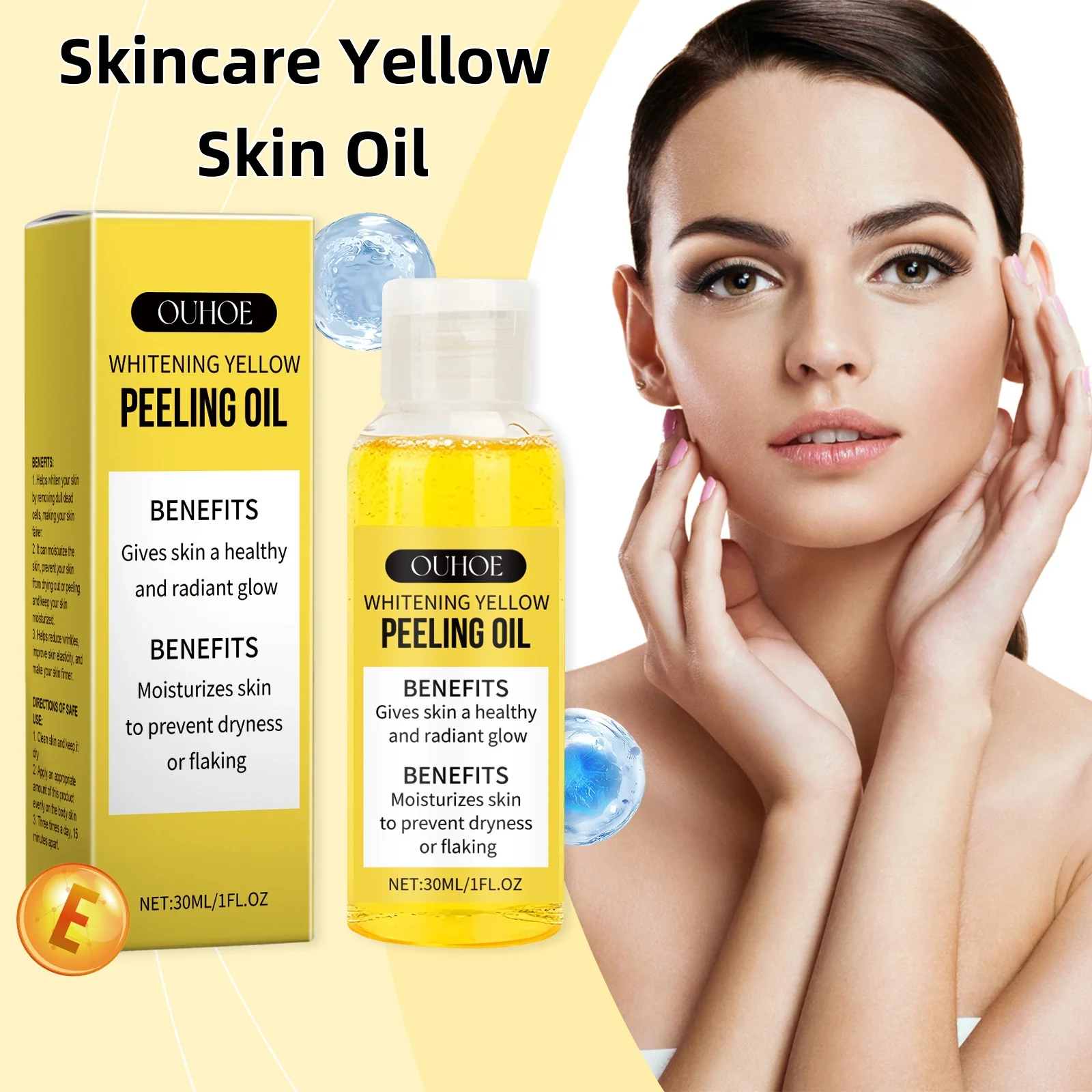 Skincare Yellow Skin Oil Anti Peeling, Dry Cracking Moisturizing, Nourishing, Uniform Skin, Brightening Skin Color Skincare Oil