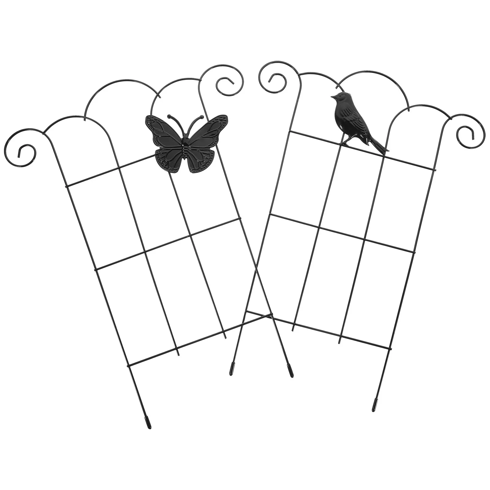 

2 шт. Металлическая опорная решетка для вьющихся растений 30x40 см, черная, для сада и дома, для использования в помещении и на улице