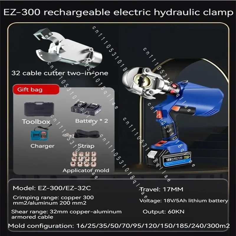

Электрические гидравлические клещи EZ-300 EZ-400 с цифровым дисплеем, перезаряжаемые, для опрессовки, DC18V/4Ah