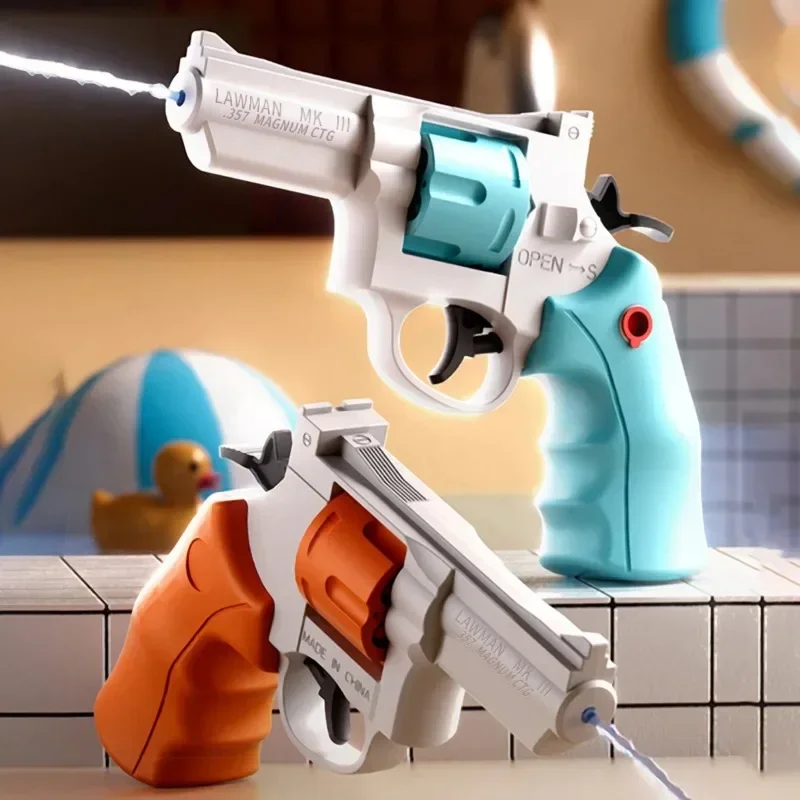 Pistolet na wodę typu rewolwer, letnia zabawka na plażę i basen, pistolet szeryfa do odgrywania ról, zabawki na przyjęcie urodzinowe dla dzieci.