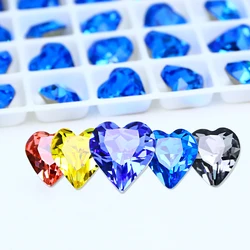 DongZhou Heart Shape K9 Crystal  Fancy Stone Pointed Back Rhinestones Glue On Beads Glass Loose Diamond For Jewelry Making DIY