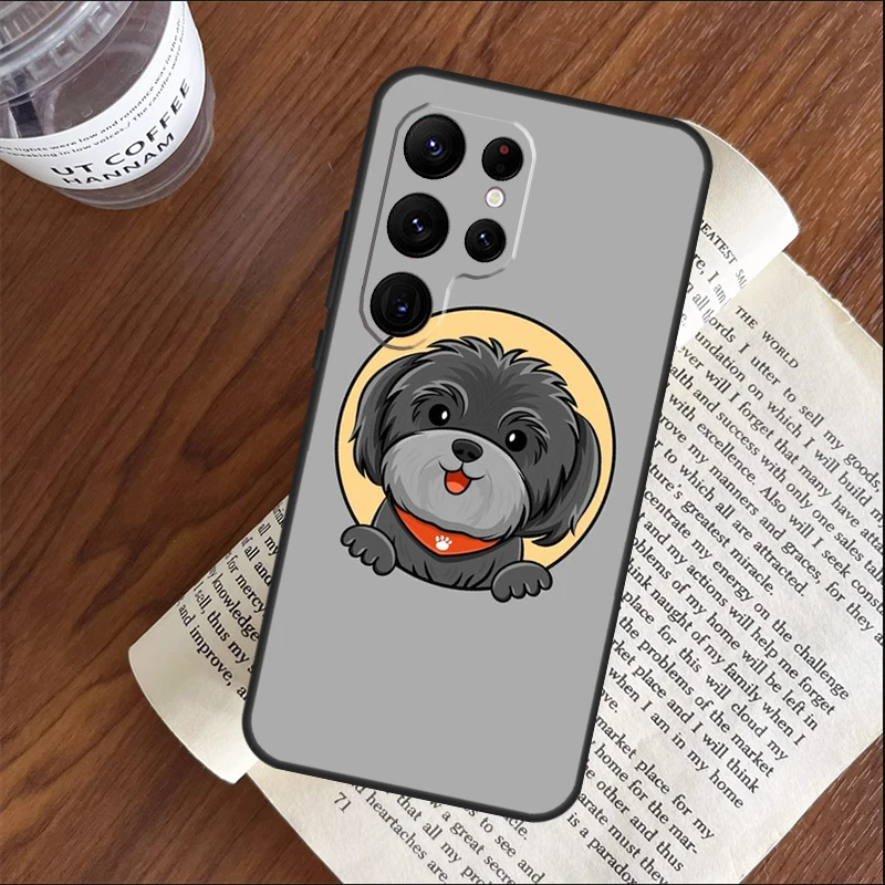 Cartoon Shih Tzu Dog Case For Samsung Galaxy S22 Ultra S21 S20 FE S9 S10 Plus Note 10 20 S23 Ultra Back Cover