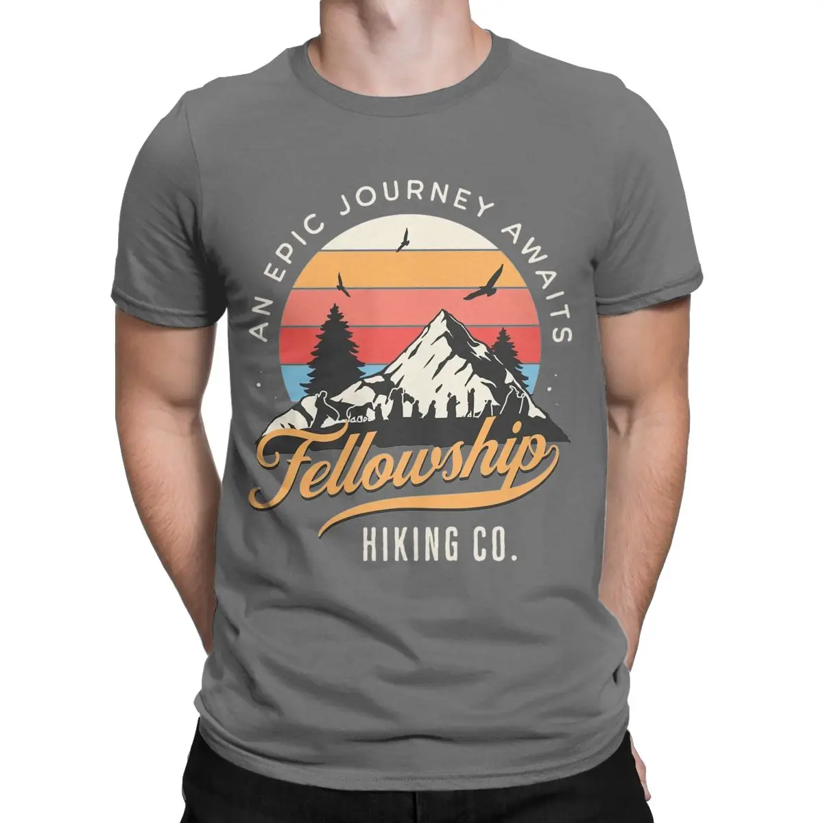 Fellowship Hiking Co Mordor L-Lords Of The R-Rings Men\'s T Shirt Cool Tees Short Sleeve T-Shirt 100% Cotton Adult Tops