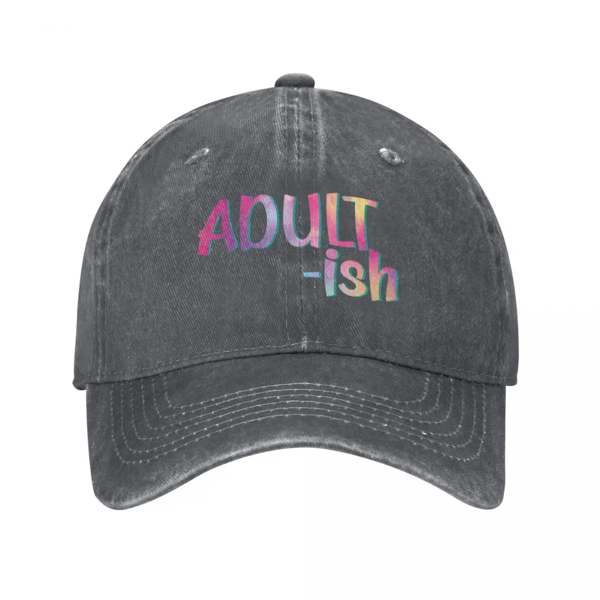 Adult-ish adulting adultish funny sarcastic adulthood joke holographic kawaii pastel acqua color Baseball Cap