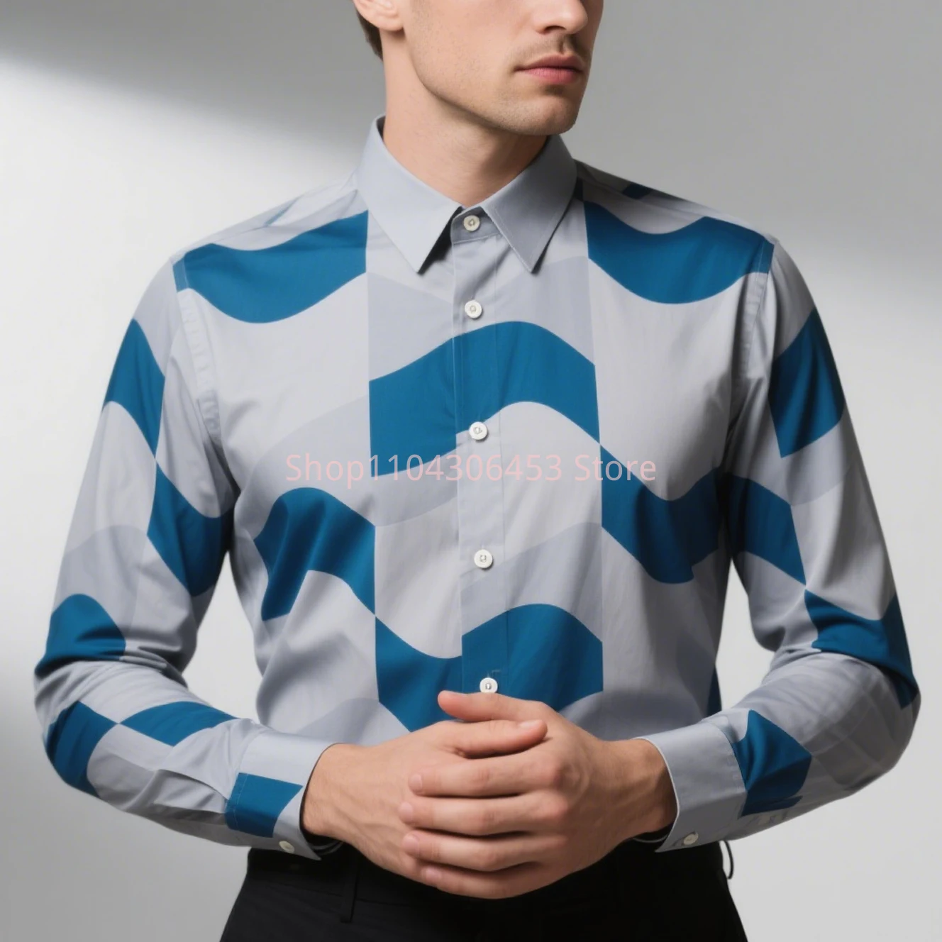 New Men's Retro French Court Pattern 3D Printed Shirt High-end Lapel Long Sleeve Casual Business Fashion Party Shirt Outdoor Top