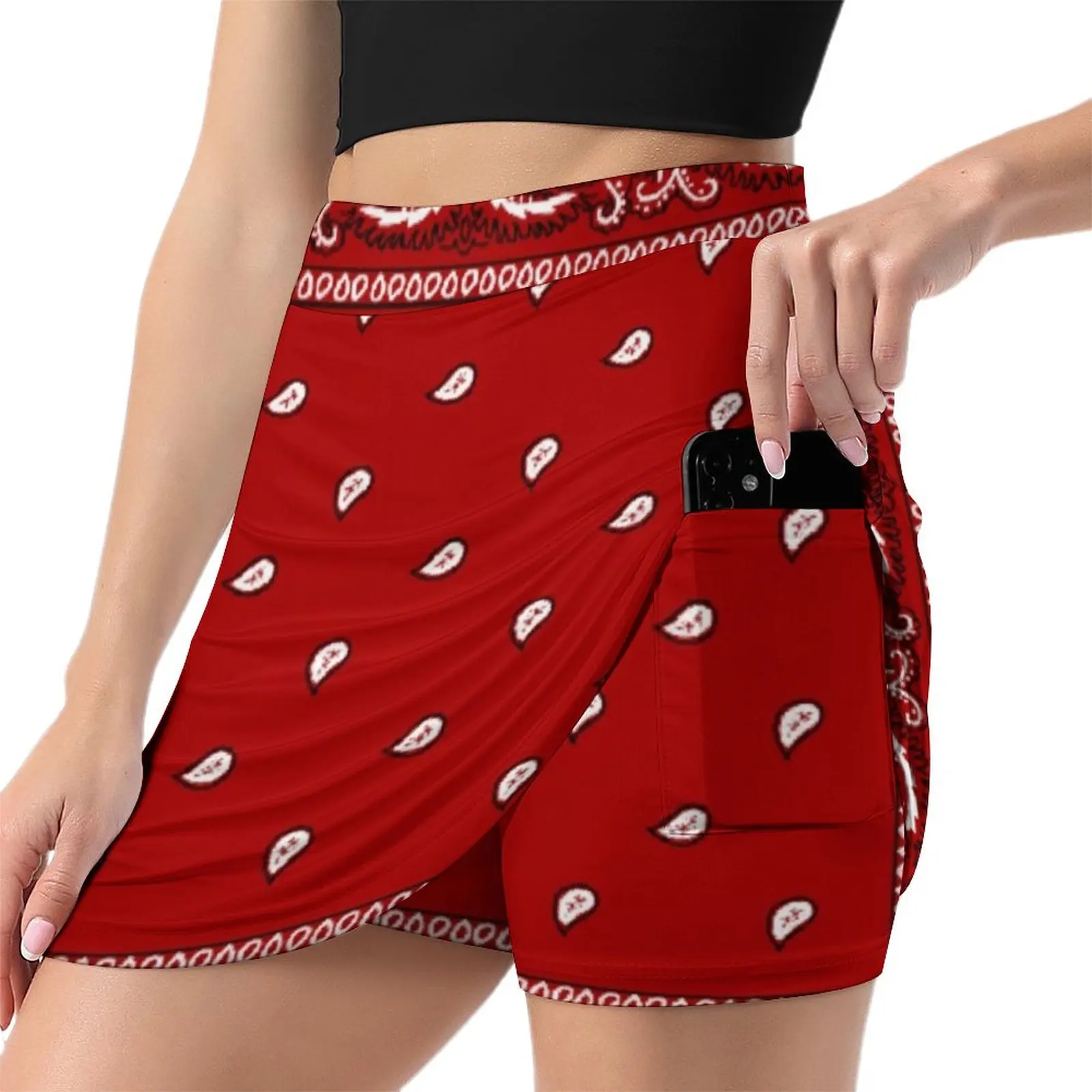 Bandanna Red Mini Skirt summer outfits for women 2025 Skirt shorts korean skirt