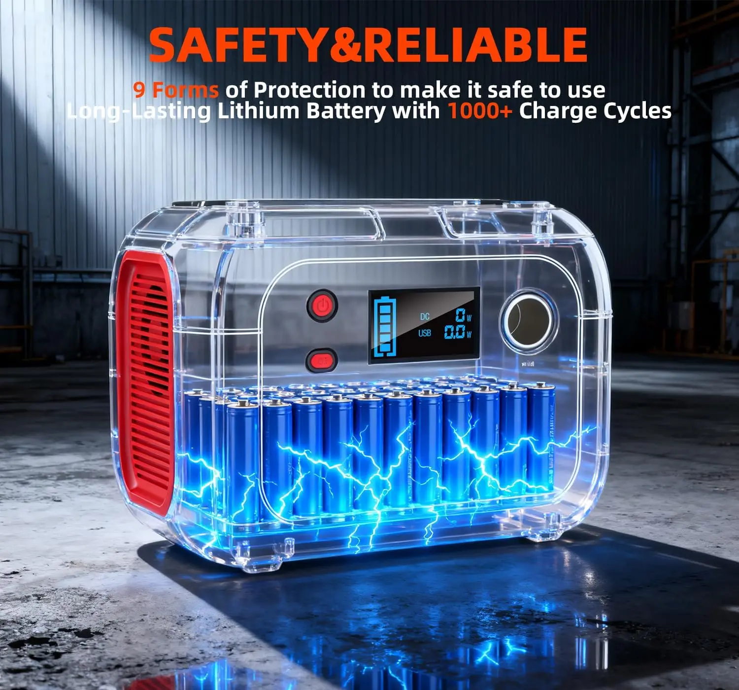 محطة طاقة محمولة 300 وات، مولد طاقة شمسية 228 وات في الساعة مع مخرج تيار متردد بموجة جيبية نقية 110 فولت، مولد بطارية ليثيوم احتياطية لـ CPAP #6