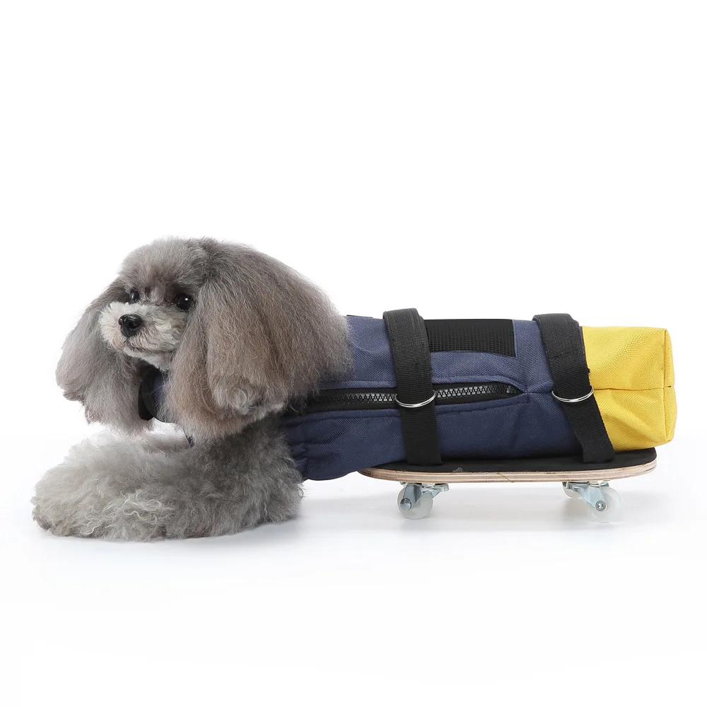 Pet Rehabilitation Supplies Disabled Walking Assist Car Wooden Protection Chest Quads Dog Lower Body Trailer Bag Scooter