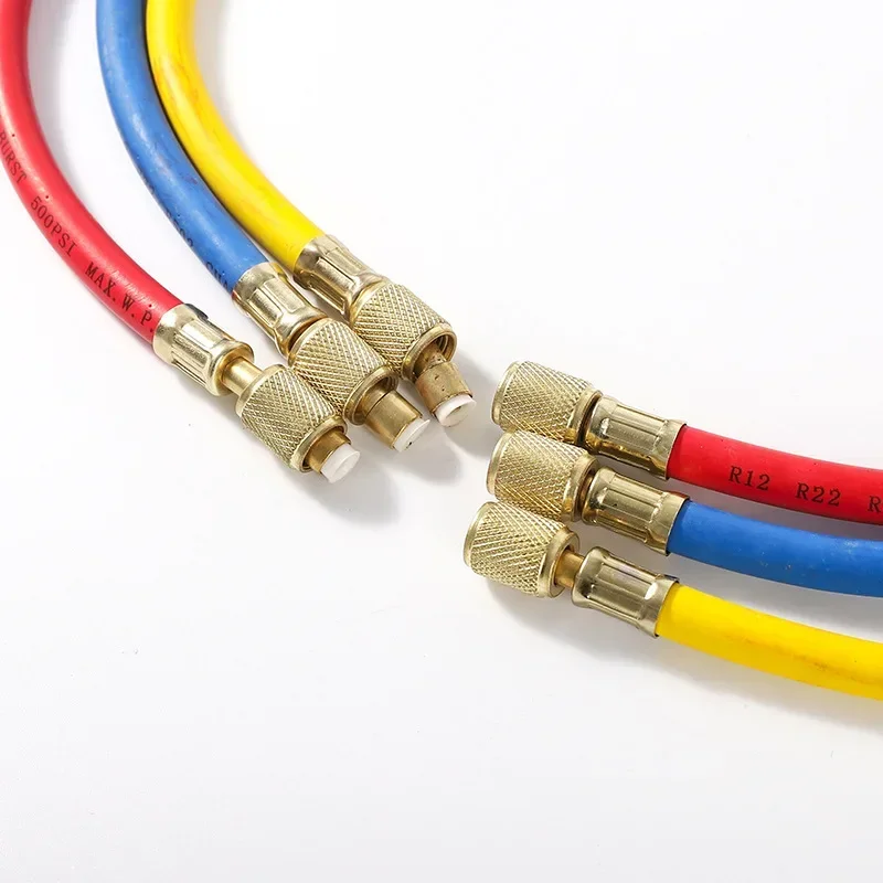 Imagem -02 - Kit de Tubo de Mangueira de Carregamento a c 0.9m3m Acessórios de Baixa Perda para R134a R12 R22 Medidor Coletor de ar Condicionado Refrigerante Sae