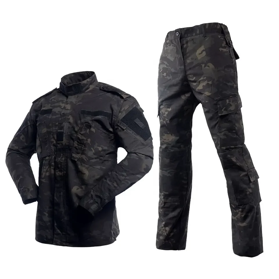 Uniforme tattica Multicam Abiti neri Attrezzatura da esterno da uomo Uniforme da caccia Softair Abbigliamento Uniformi militari Abbigliamento militare