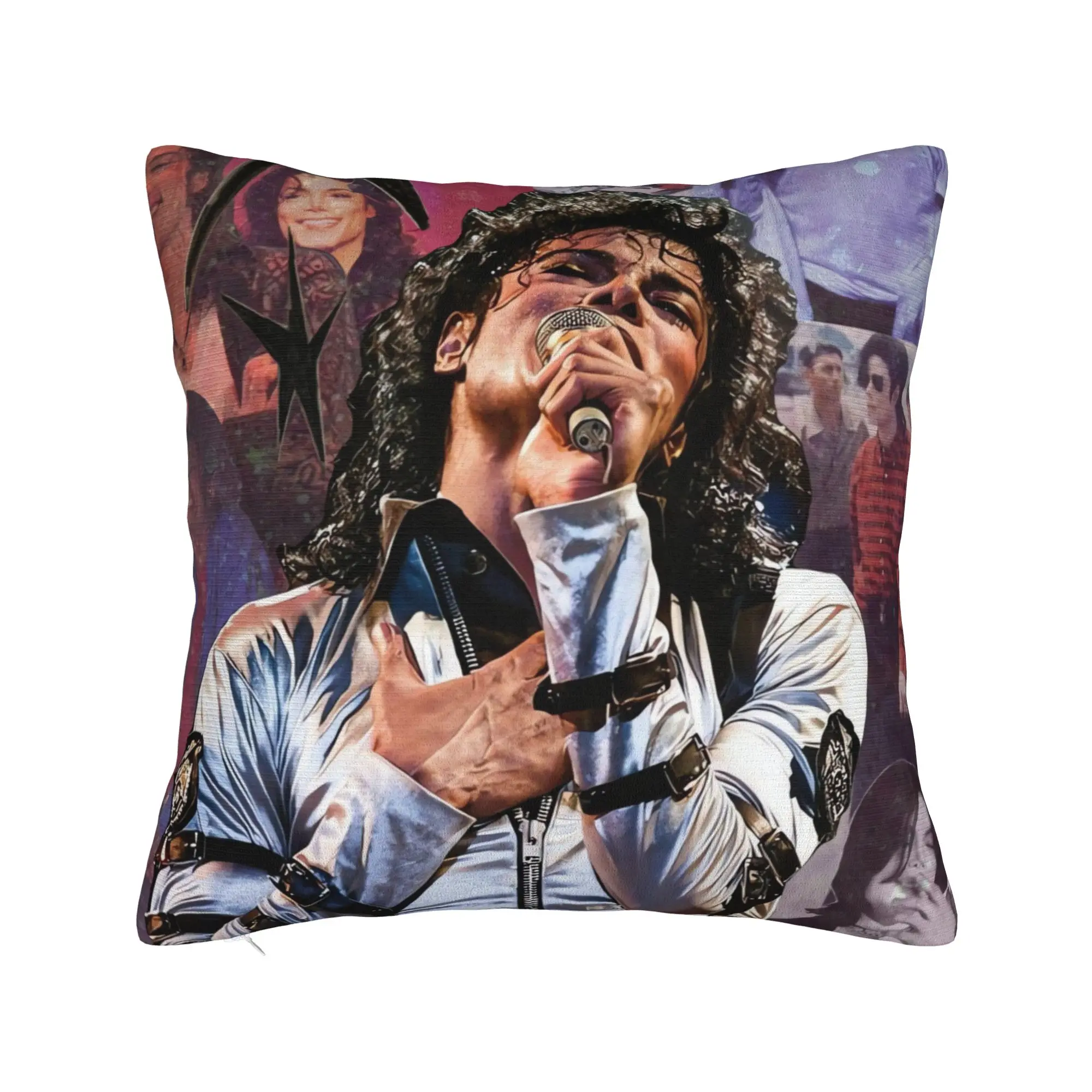 Pillow Cover Lively Michael Jackson Crowd Collage  Retro Trendy Pillow Case For Chair Sofa Home Decor Pillowcases