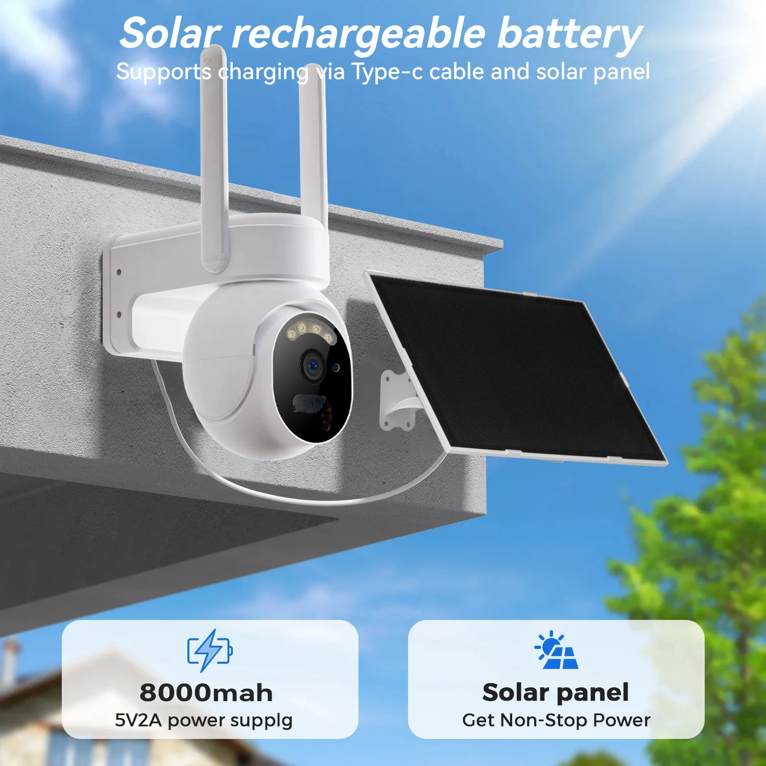 PEGATAH 4K 8MP 4G Solar Camera 8MP Outdoor Wireless Battery Powered Security Cam PIR Motion Alarm Cloud Storage IR Night Vision