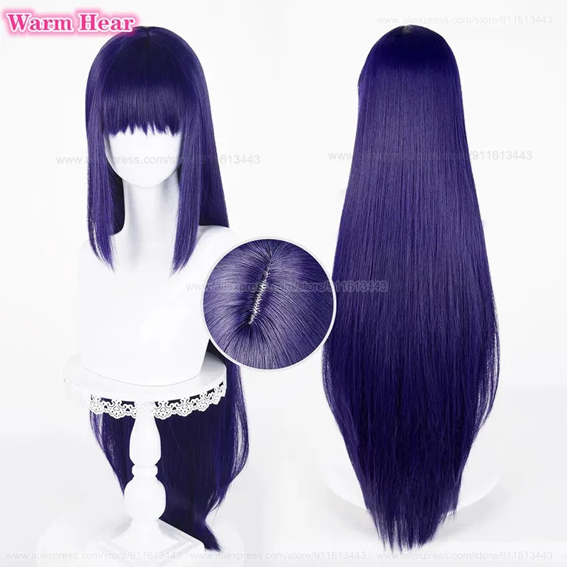 애니메이션 합성 머리 후지사키 나기히코 후지사키 나데쉬크 롱 85cm/95cm 블루 퍼플 코스프레 가발 내열성 헤어 파티 가발