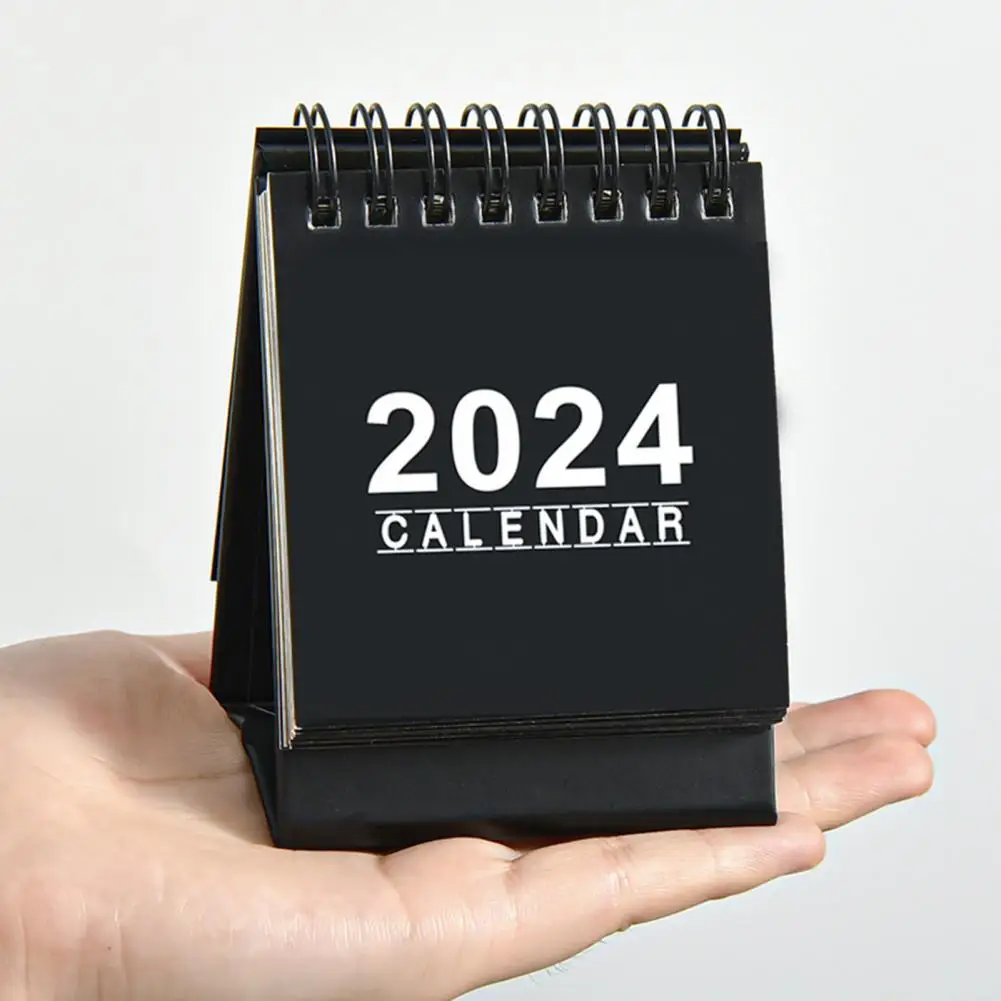 

2024 Mini English Desk Calendar Portable Home Office School To Do List Monthly Schedule Planner Standing Desktop Calendar