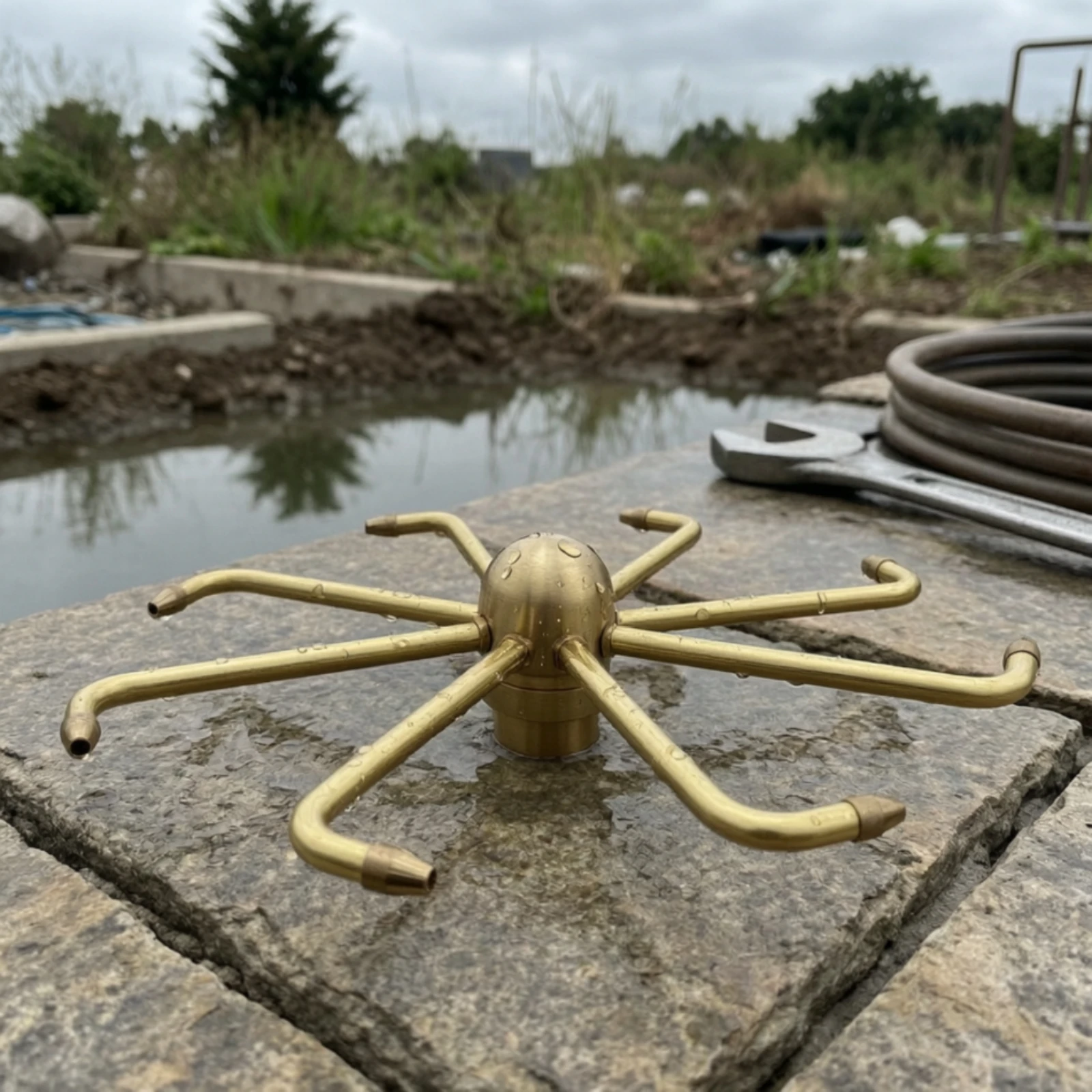 Water Wheel Fountain Nozzle Threaded Waterwheel Rotating Fountain Nozzle Spray Head Easy to Install High-Strength