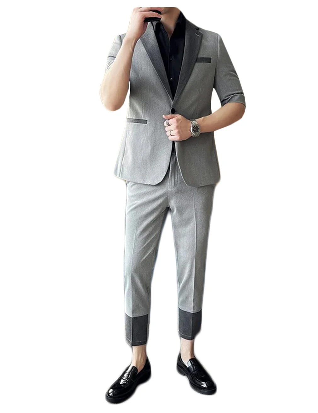 

Fashionable Patchwork Thin Summer Suit Two-Piece Pants Casual Hot Sale Customization Fashion High Quality Business Party Wedding