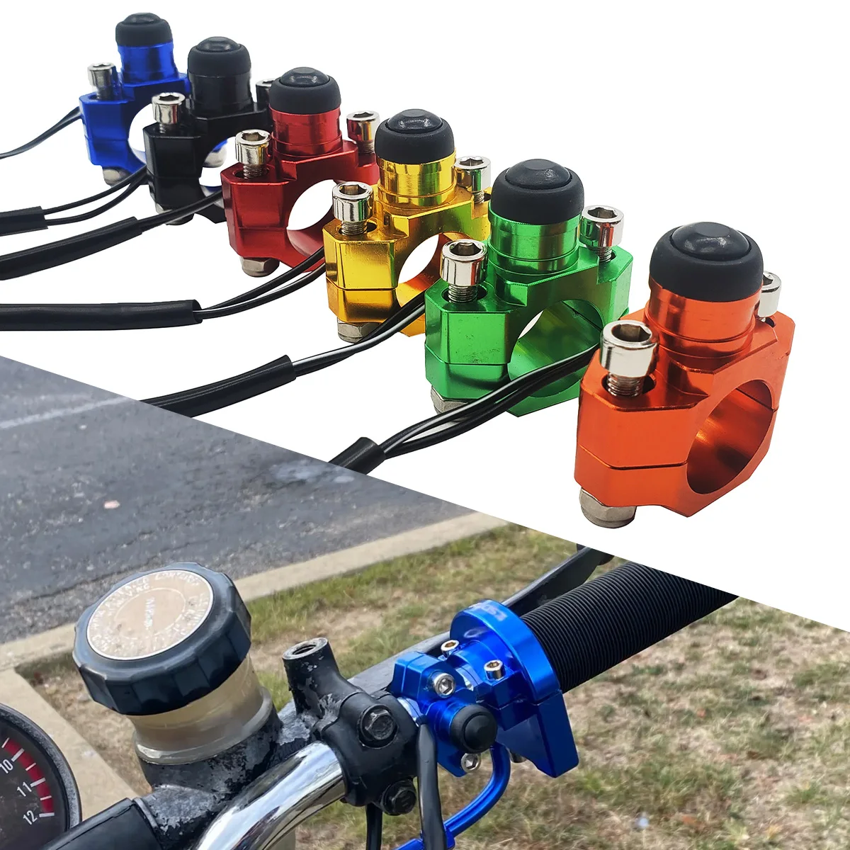 

For KTM HONDA YAMAHA KAWASAKI SUZUKI 125 250 300 350 400 Motorcycle Universal CNC Start Kill Switch Engine ON OFF Button