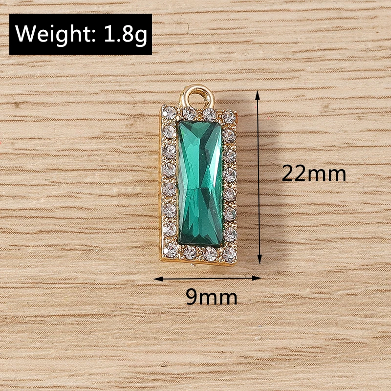 Tusember 10 Stück 9*22mm Charms Kristall-Edelstein Rechteckige Anhänger für DIY Handgemachte Hängeohrringe Halsketten Zubehör – Detail 1
