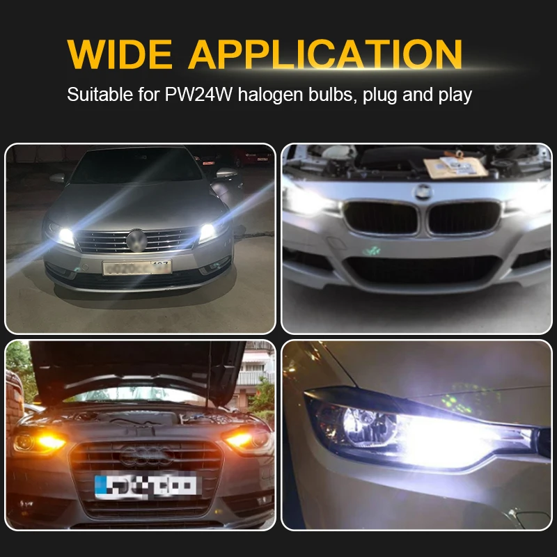 2X Xenon White PWY24W PW24W LED Bulbs For Audi A3 A4 A5 VW MK7 Golf CC Ford Fusion Front Turn Signal Light, BMW F30 3 Series DRL - view 5