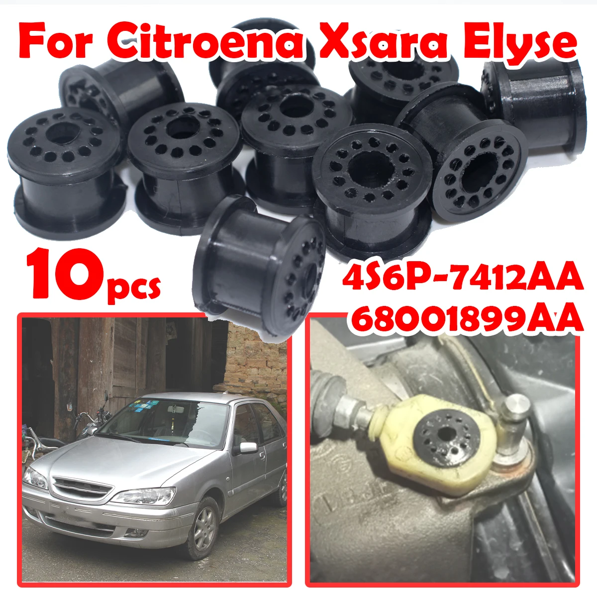 

10pcs Gearbox Cable Linkage Rubber Bushing For Citroena Xsara Elyse 5Speed Shift Lever Assembly Repair Kit Car Replacement Part