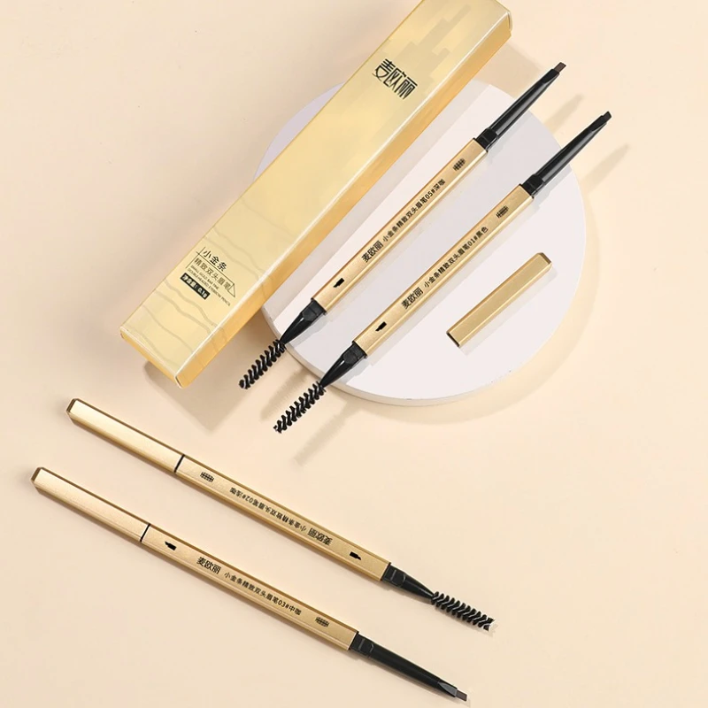 5 สี Dual-Ended กันน้ํา Sweatproof ดินสอเขียนคิ้วติดทนนาน Ultra Fine Eye Brow ปากกา Non-decolorizing แต่งหน้า