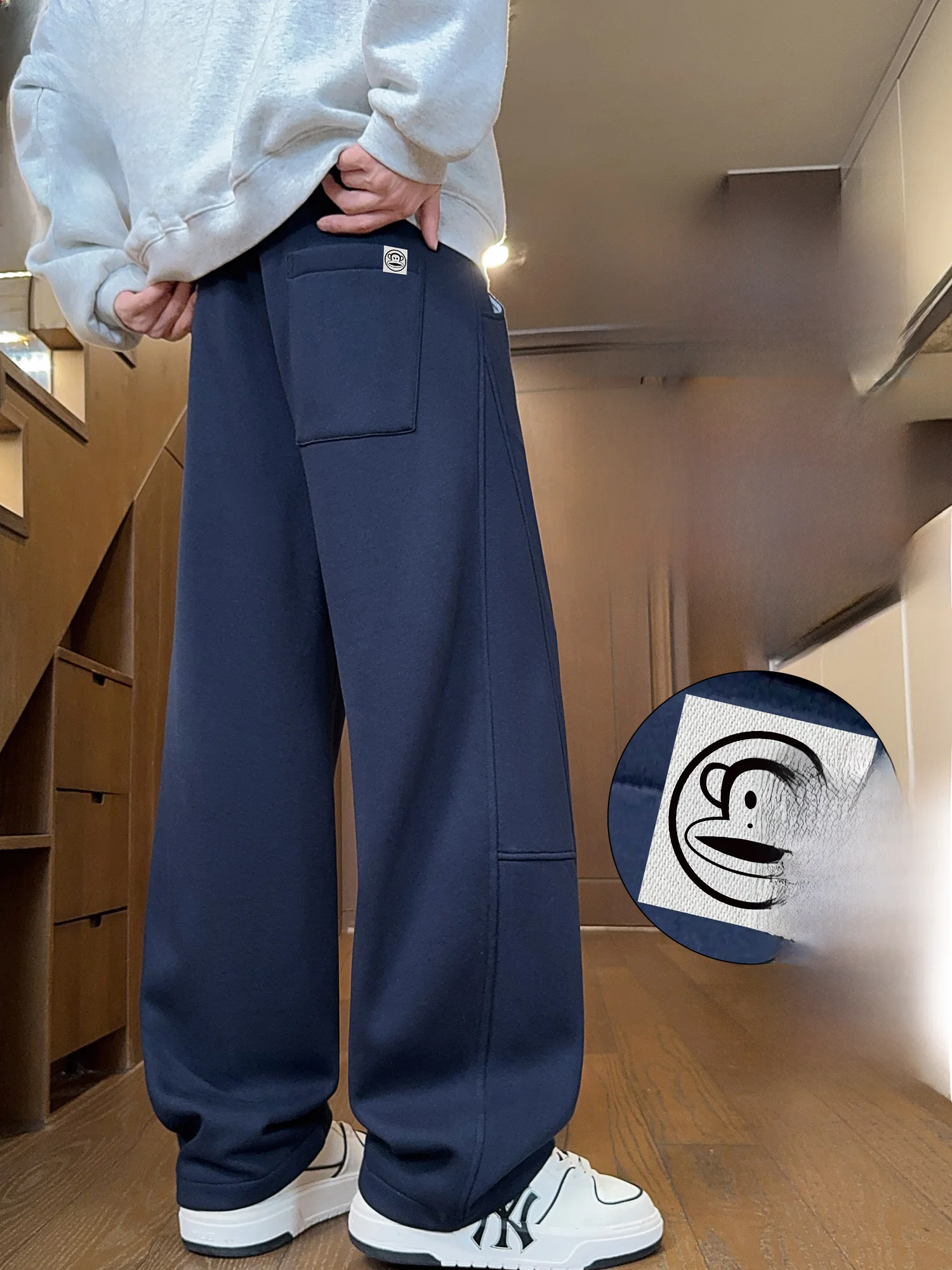 

PaulFrank Heavyweight Color Loose Casual Pants Men's Spring New Fce Lined Thi Straight Leg Sweatpants