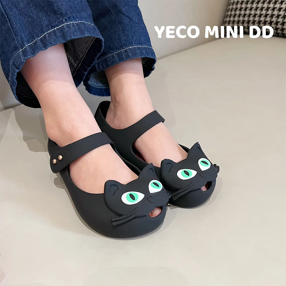 Summer 2025 Mini DD Children's Cat Shape Sandals Baby Kids Jelly Shoes Girls Boys Soft Sole Non-slip Beach Shoes