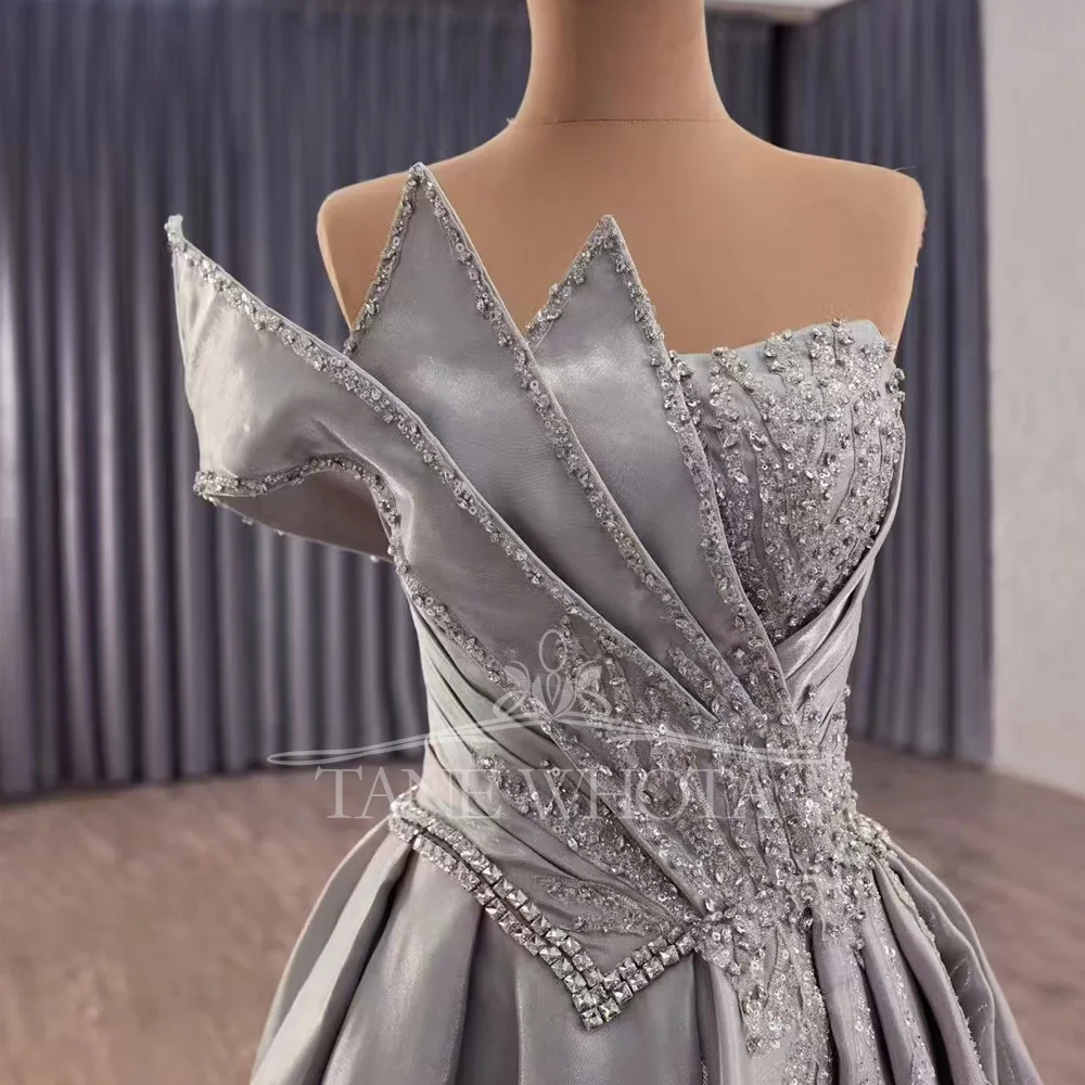 

Серое вечернее платье-футляр без бретелек со шнуровкой сзади и кристаллами, расшитое блестками, настраиваемое вечернее платье для женщин, праздничная одежда