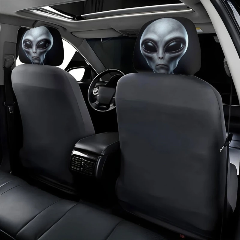 462A Car Headrest Dust Cover Festive Driving Experience Headrest Protectors For Year Round Cabin Humor