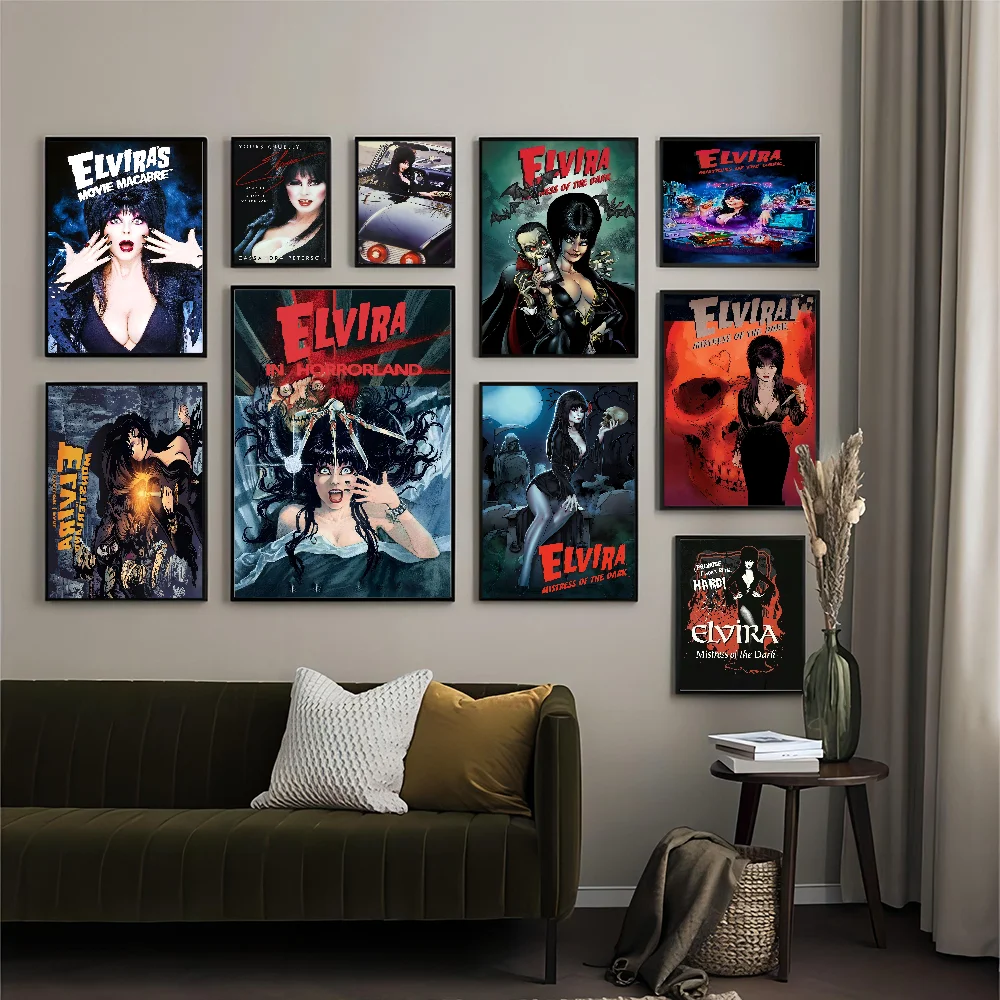 Movie E-Elvira Mistress Of The Dark Classic Vintage Posters Decoracion Painting Wall Art White Kraft Paper Kawaii Room Decor